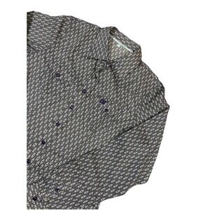 Cinch Men's Medium Purple Geometric Print Pearl Snap Western Shirt MSW920 Cotton